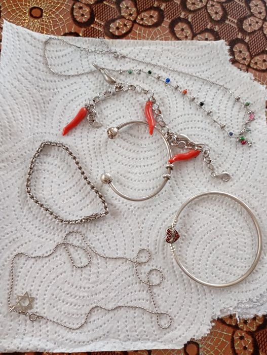 Lot brățări și coliere argint