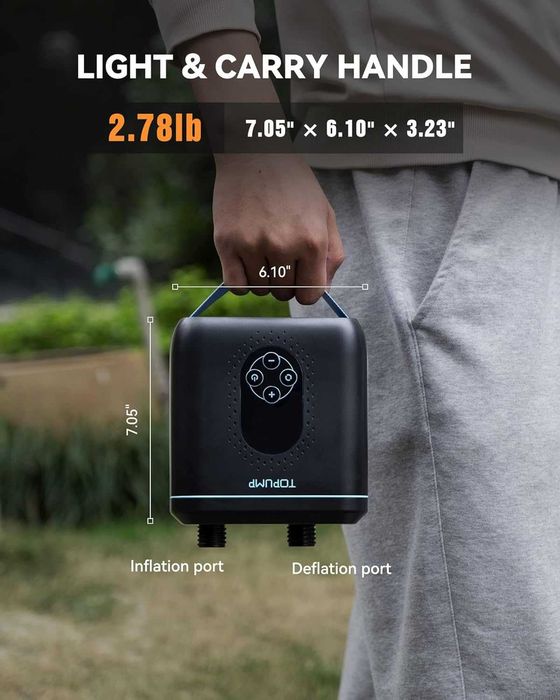 TPS260 20PSI акумулаторна помпа, двустепеннa за лодки, каяци и палатки