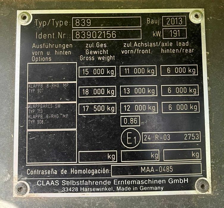 Claas TUCANO 440 APS 3D 2013 + V660 Combina Agricola