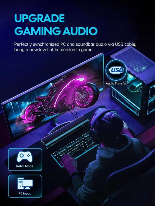 Soundbar Boxa Audio Bluetooth 60W 2.1CH Subwoofer integrat Difuzor