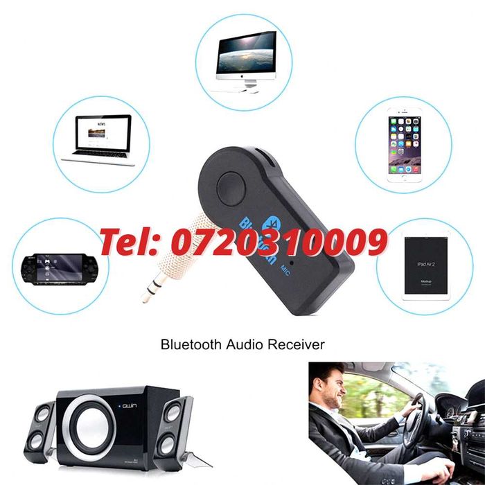 Auxiliar Fara Fir Bluetooth Turism Receiver Cu Modul Microfon Pentru Conectare Si Redare Audio Pe Echipamente Compatibile