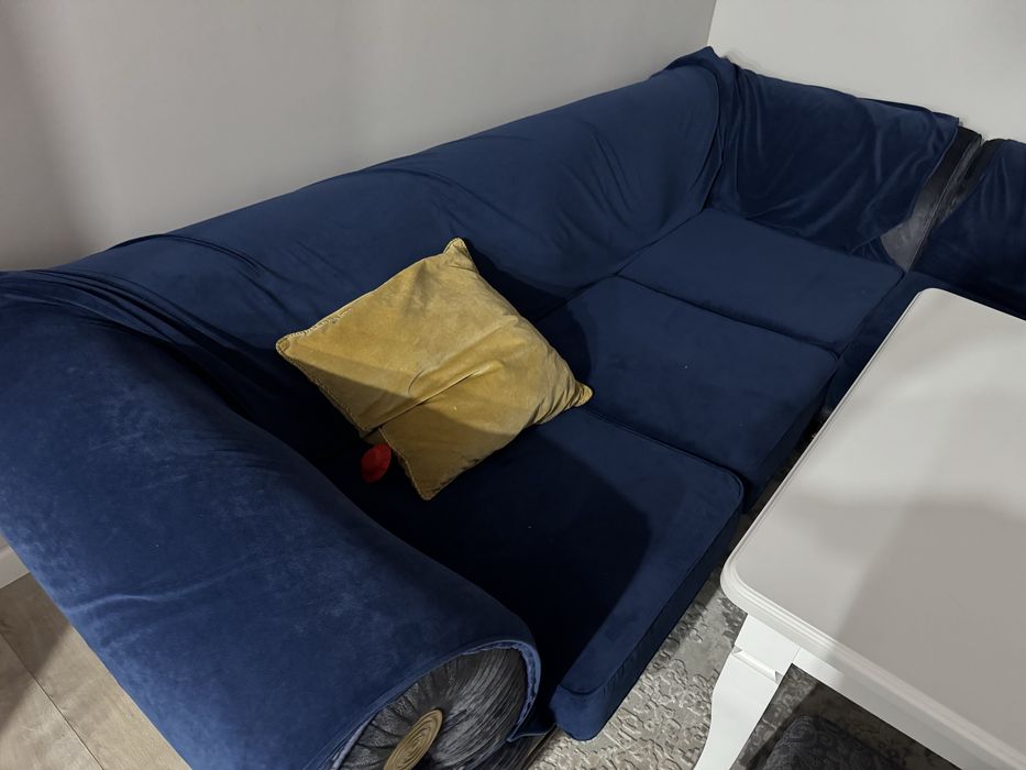 Диван большой синий