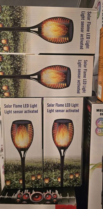 Set 4 bucăți - Lampă Solară cu Efect de Flacără, 33 LED-uri, 58 cm, Iluminat Decorativ pentru Grădină și Terasă