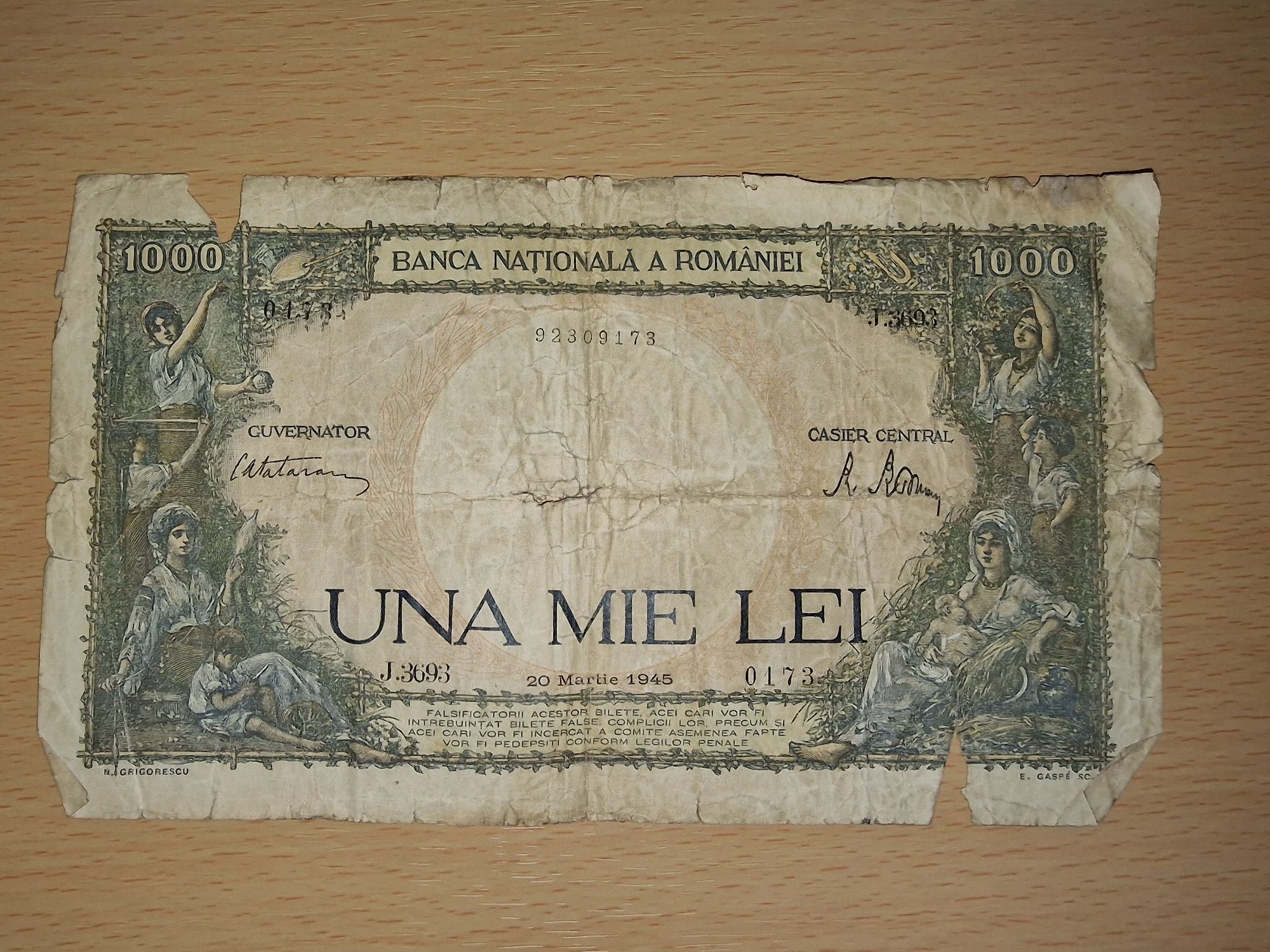 bacnote-de-colectie-1941-1945-una-mie-lei-slatina-olx-ro