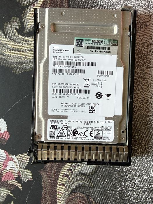 HPE 1.92TB SAS 12G Mixed Use SFF SSD