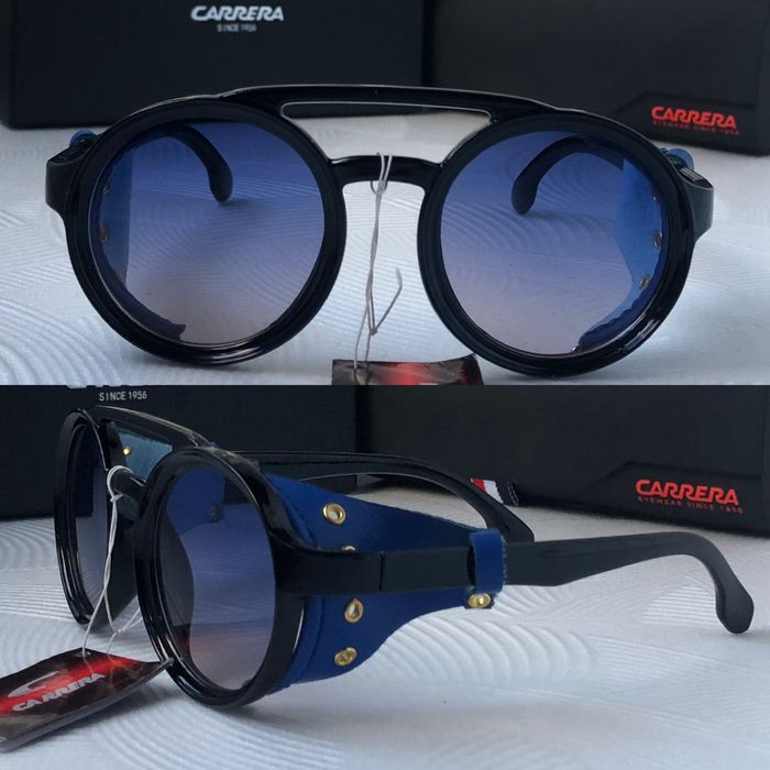 Мъжки слънчеви очила кръгли carrera 3 цвята черни сини жълти