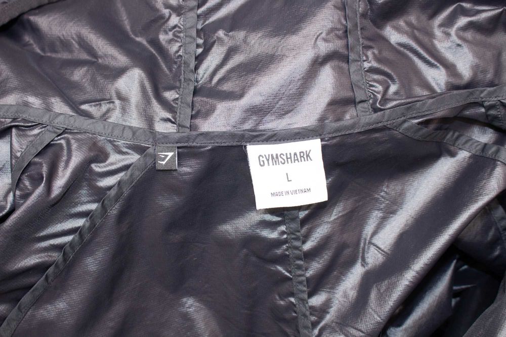 Gymshark оригинално мъжко яке черно тип ветровка леко с качулка L