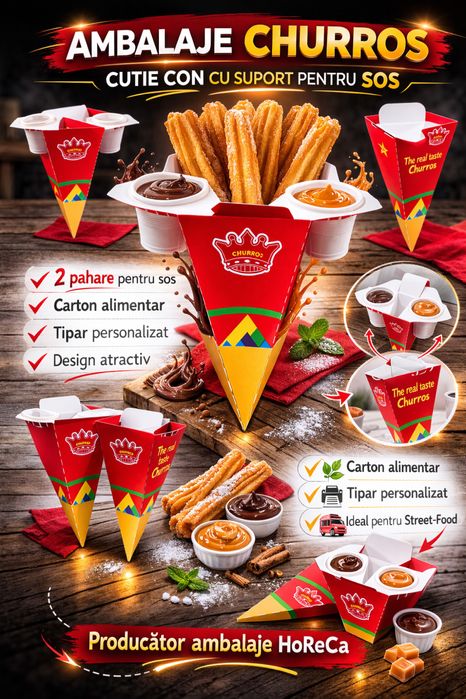 Ambalaj churros 1 si 2 sosuri