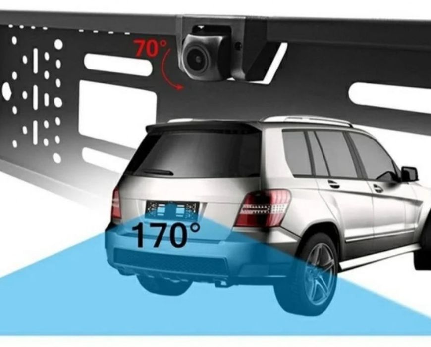 Рамка с камера за регистрационен номер с 4 LED светлини,задно виждане