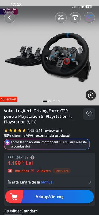 Volan de gaming