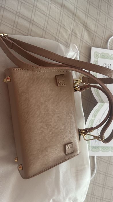Geanta piele naturala noua Lina mini nude
