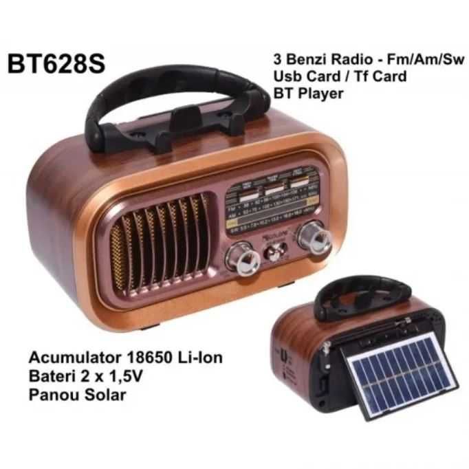 Ретро радио Golon RX-BT628S, Соларен панел, Bluetooth, MP3