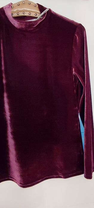 Bluziță bordo festiva, de catifea, nouă, mărime M-L, extra fina