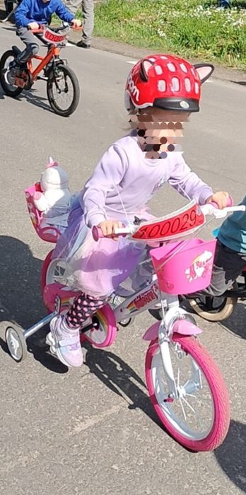 Bicicleta copii fete 14” Unicorn cu roti ajutatoare