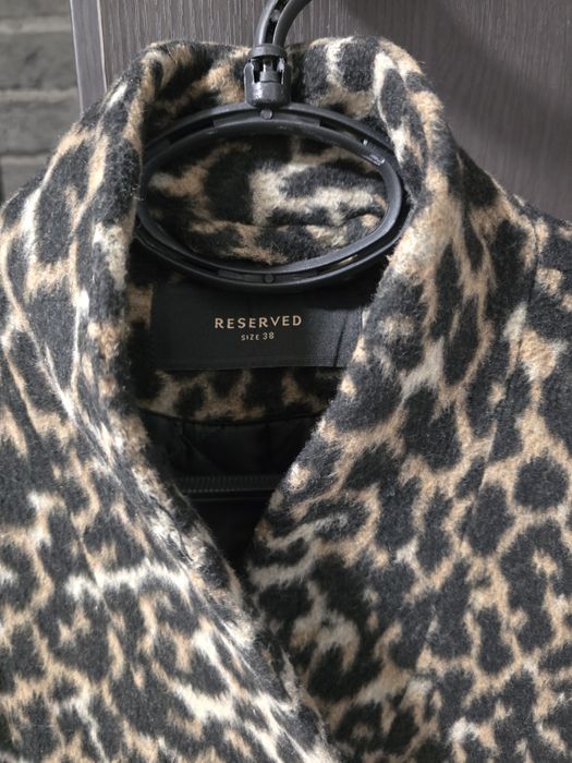 Palton midi animal print