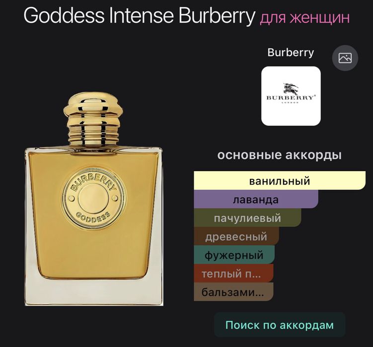 Духи burberry goddess intense