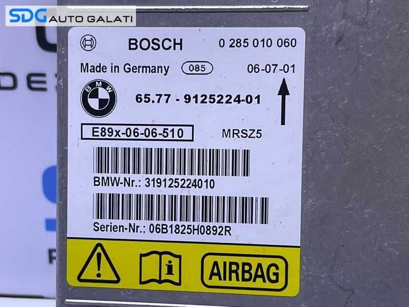 Unitate Modul Calculator Airbag - uri BMW Seria 1 E81 E87 2004 - 2011 Cod 9125224 6577912522401 [L3691]