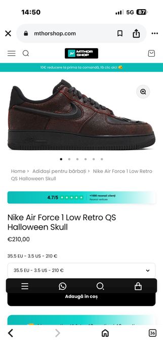 Nike Air Force 1 Low “Halloween Skull”