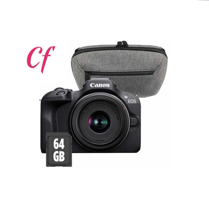 Canon EOS R100 Travel Kit + RF-S 18-45mm F4.5-6.3 IS STM + SD 64GB
