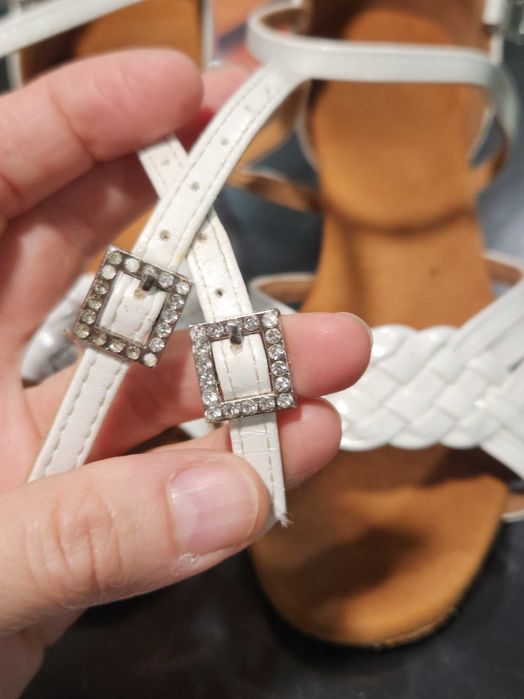 Обувки за танци бели-балеринки номер 30