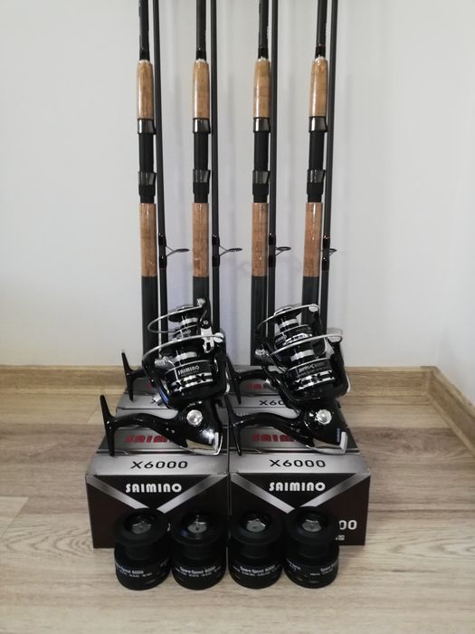 SET 4 Lansete ACTIVE Robinhan + 4 Mulinete SAIMINO x6000