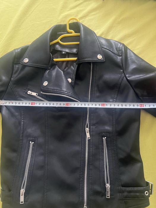 Черно кожено яке, размер S