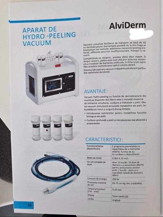 Aparat de hydro-peeling vacuum AlviDerm