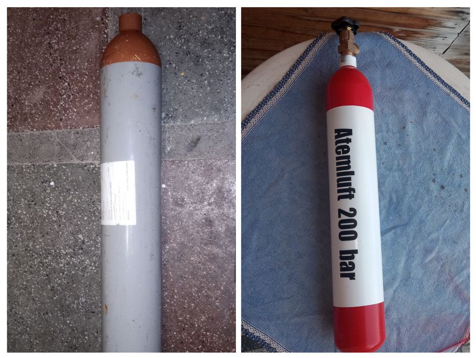Продавам 1 брой МЕТАЛНА БУТИЛКА - 4L - 200 BAR - АТМОСФЕРИ работно налягане