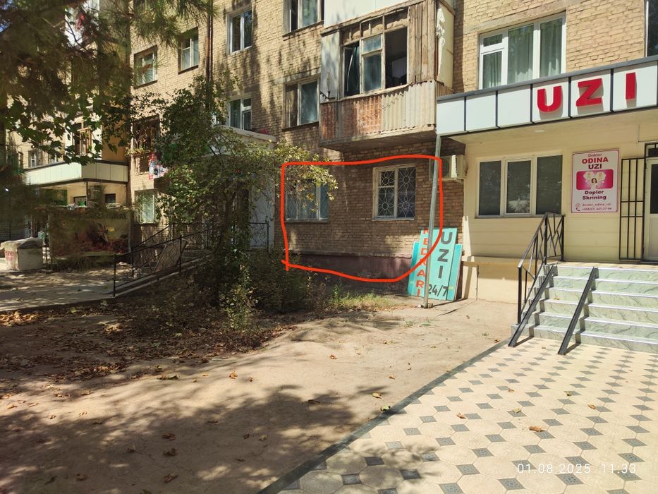 Продается квартира 1-хонали. Роддом рупараси. Аптека каторида.