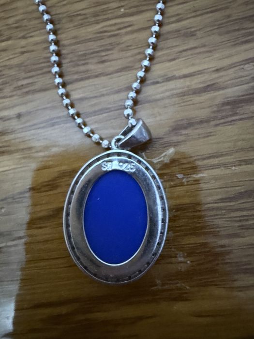 Lant de argint cu medalion Fecioara Maria