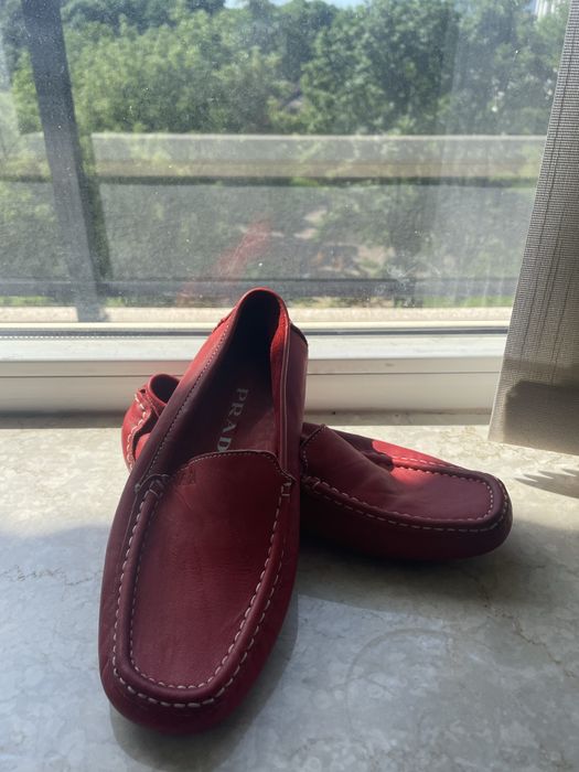 Мокасини PRADA естествена кожа