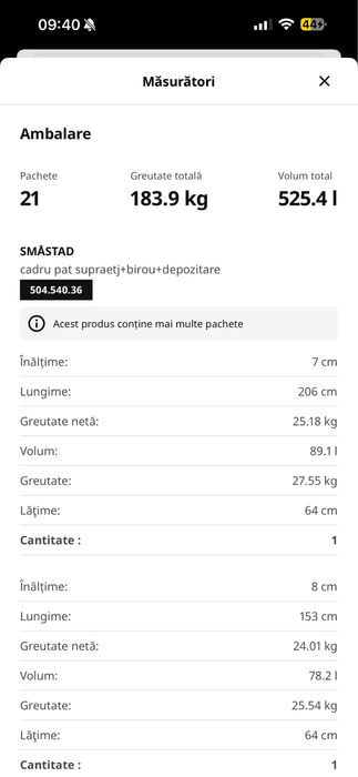 Mobila copil pat si birou ikea