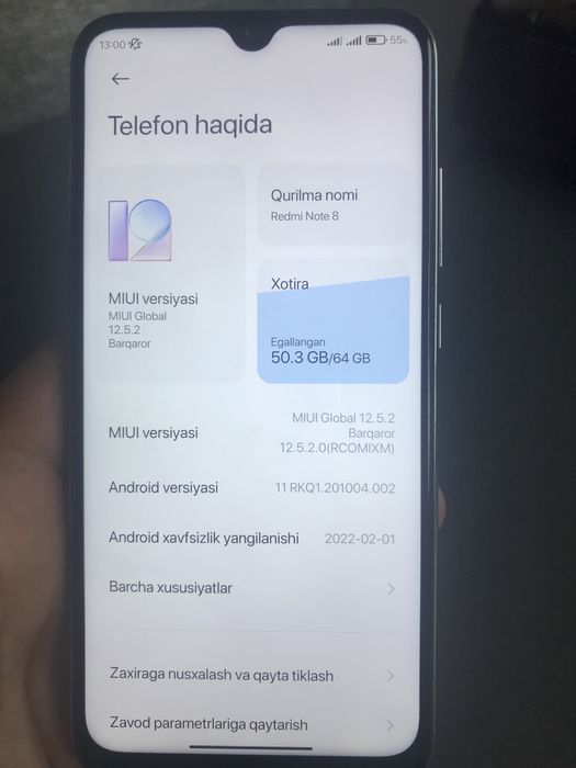 Mi note 8 64 gb keliwamz