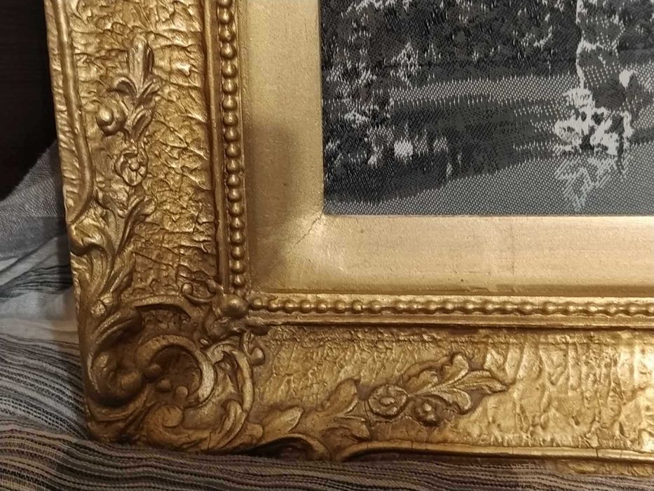 Винтидж машинен гоблен Хангжу, картина пейзаж, тъкана върху коприна