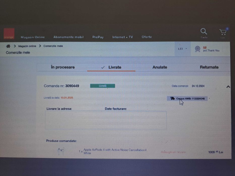 Casti airpods 4 ANC originale