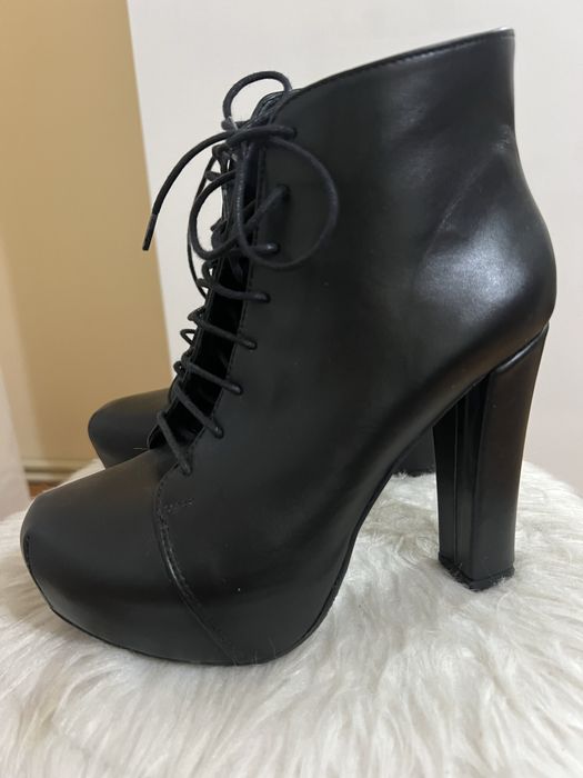 Botine cu toc piele Sabrine 35