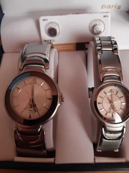 Комплект мъжки и дамски часовник AS Chalisson Paris с айфеловата кула
