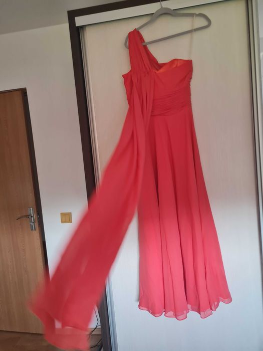 Rochie lunga de ocazie roz/corai