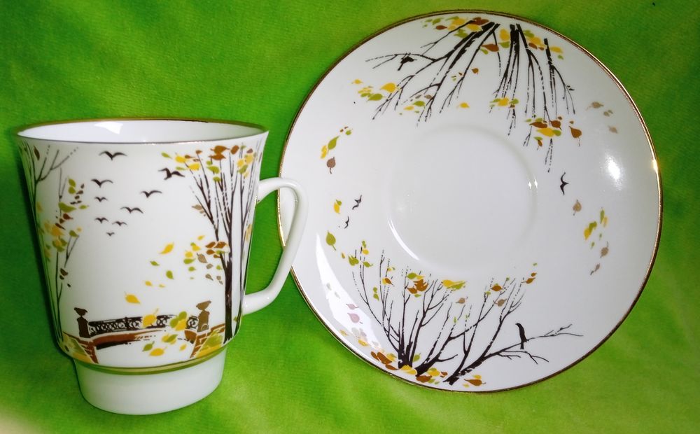 Коллекционная кофейная пара ЛФЗ Осень,худ.О Матвеева,вне гр.