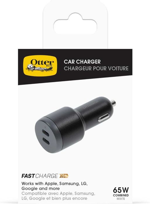 OtterBox Dual USB-C порт за кола 65W, зарядно за кола за смартфони