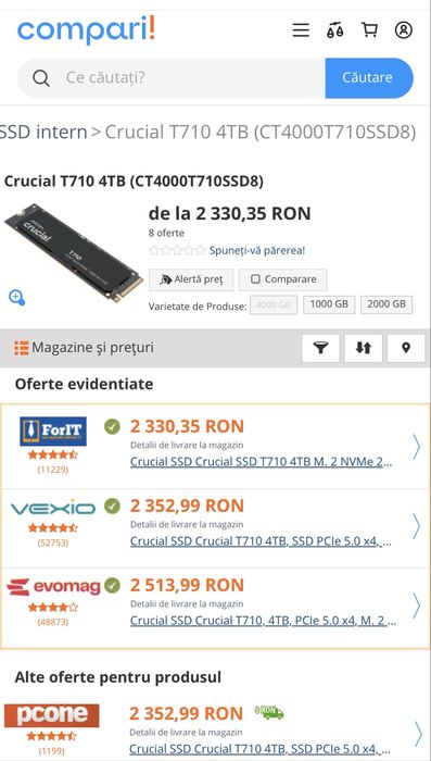 SSD Crucial SSD T710 4TB Gen 5.0