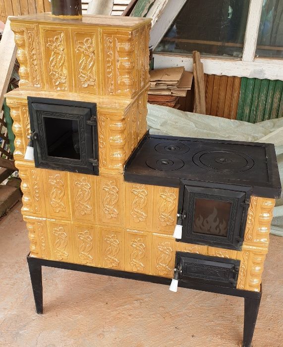 Soba teracota premontata Bej 4R cu plita