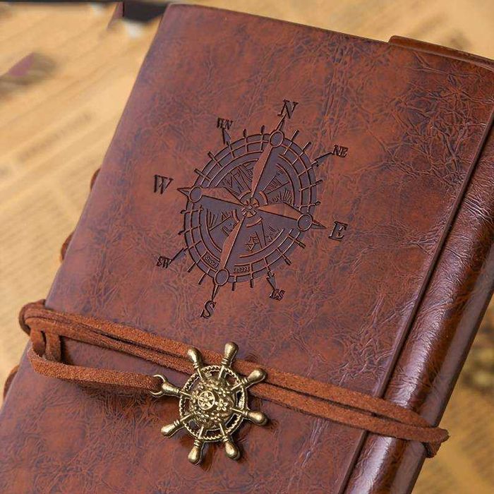 Agenda stil nautic format A6 150 pagini coperta din piele artificiala