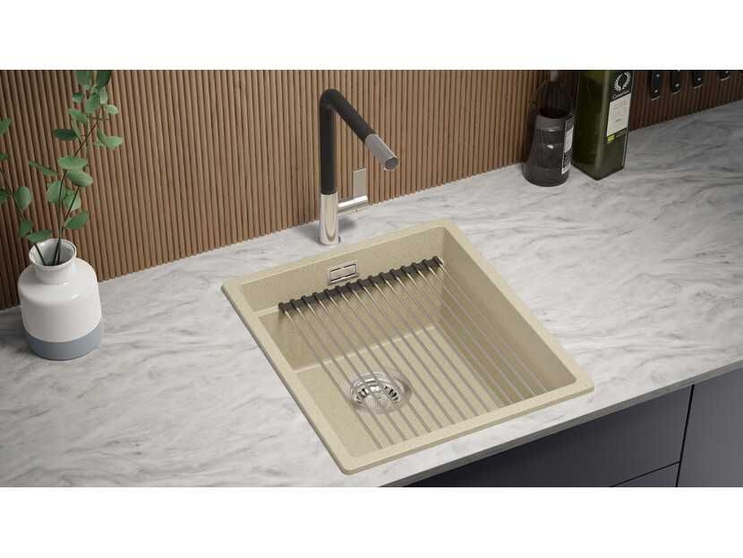 Кухненска Мивка от гранит модел Прага 45 Премиум 410 x 470 мм - бежова