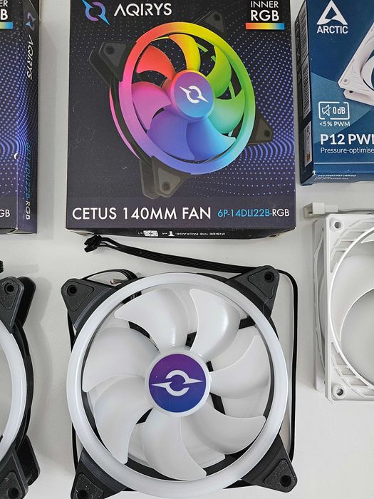 Lot 6 ventilatoare PC AQIRYS / Arctic / NZXT, 120mm si 140mm