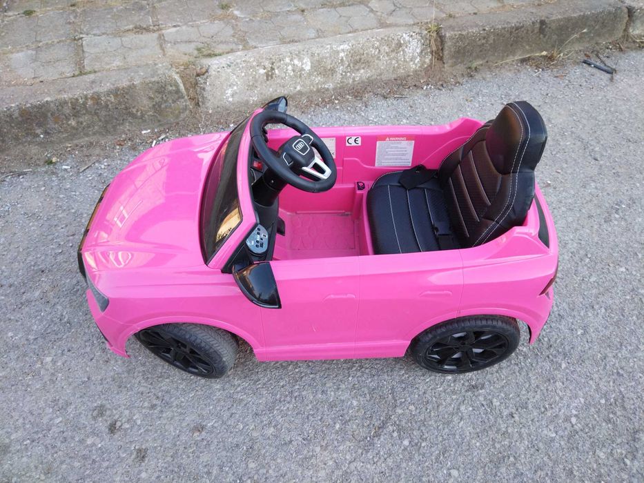 детска акумулаторна количка, Розова з оапазена.