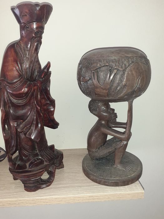 Дървена фигура Майка с дете