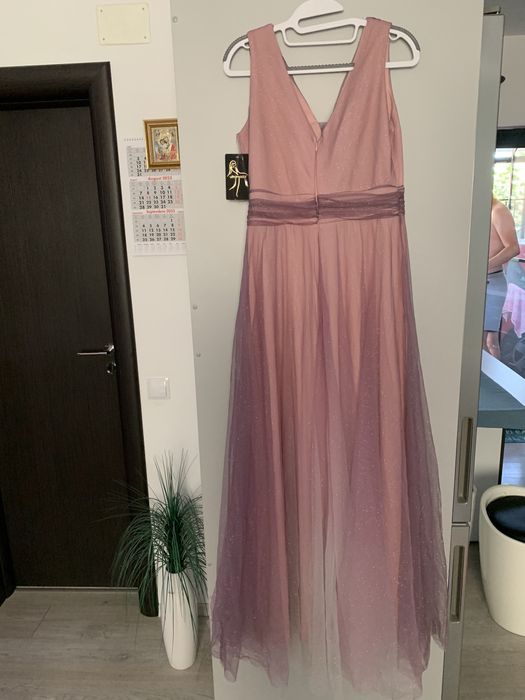 Rochie eleganta lunga roz