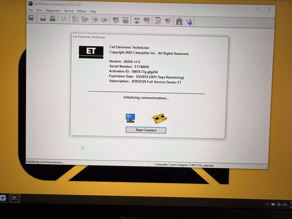 Tester/Diagnoza Caterpillar ET4+Leptop Lenovo L490 cu  2025A, SIS 2021