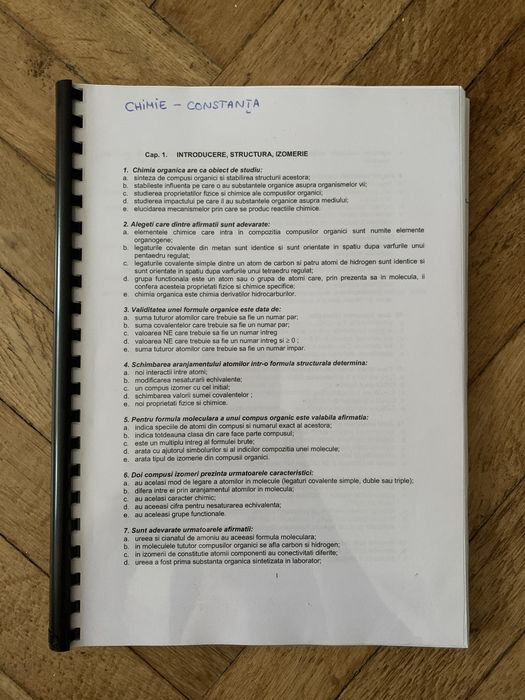 Carti de grile admitere medicina chimie/biologie
